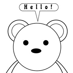 Teddy bear sketch. Drawing on a white background