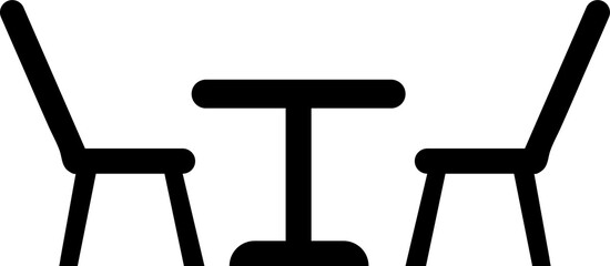 Fototapeta premium Table with chairs icon on white background..eps