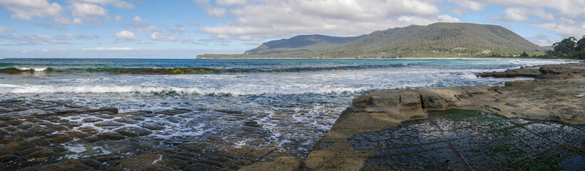 Tessellated Pavement near Eaglehawk Neck, south-east Tasmania. March 2020.