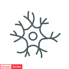 Neuron, nerve line icon. Simple outline style. Brain, neuro cell, health concept. Vector illustration design isolated on white background. Editable stroke EPS 10.