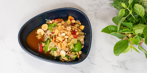 Mixed Thai Food Selections Salads, Grilled Chicken 