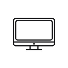Editable computer screen monitor line icon. Vector illustration isolated on white background. using for website or mobile app