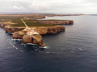 Cabo Sao Vicente, Sagres, Portugal. Farol do Cabo Sao Vicente (built in october 1851) Cabo de Sao Vicente is the South Western tip of Europe, Sagres, Portugal.