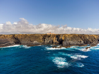 Cabo Sardão. Between Almograve and Zambujeira do Mar is the westernmost point of the Alentejo coast.