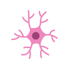 Neuron, nerve icon. Simple flat style. Brain, neuro cell, health concept. Vector illustration design isolated on white background. EPS 10.