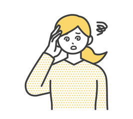 立ち眩みする女性のイラスト素材