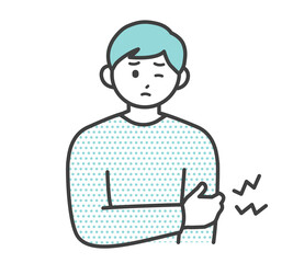 筋肉痛になっている男性のイラスト素材