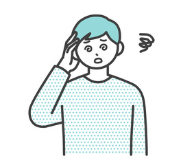 立ち眩みする男性のイラスト素材