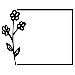floral square frame
