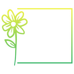 green floral square frame