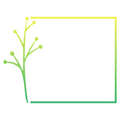 green floral square frame