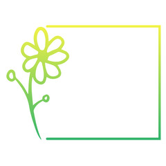 green floral square frame