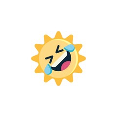 Sun emoticon Rolling on the Floor Laughing flat icon