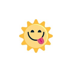 Sun Face Savoring Food flat icon