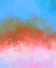 Abstract background of colorful brush strokes. Brushed vibrant wallpaper. Painted artistic creation. Unique and creative illustration.