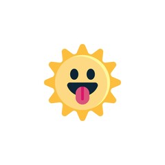 Sun Face with Tongue flat icon