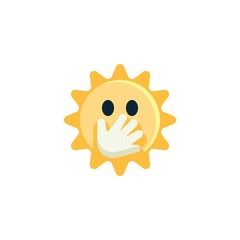 Sun Face with Hand Over Mouth flat icon