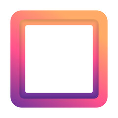 gradient square paper cut frame
