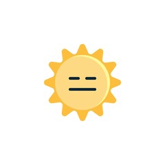 Expressionless Sun Face emoji flat icon