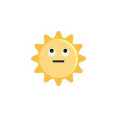 Sun Face with Rolling Eyes flat icon