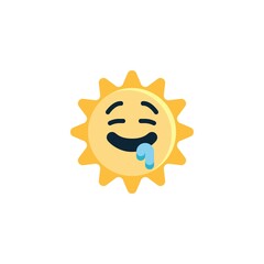 Fototapeta premium Sun Drooling Face emoji flat icon