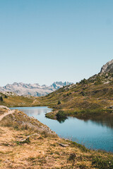 landscape with lake and mountains