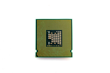Central processing unit ( CPU ) or Microprocessor close up isolated on white background.
