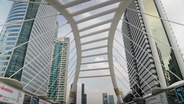 Best Bangkok City Establisher Opening Intro Landmark, Urban Financial Business City District Center at Chong Nonsi Sathorn, Huge Skywalk in the Center of the City,