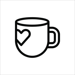 Cup icon, Coffee mug vector illustration on white background