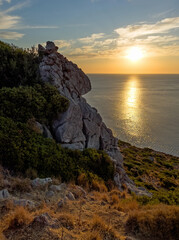 Fototapeta na wymiar Sunrise on Faliraki east coast, Rhodes