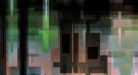 Fototapeta premium Futuristic abstract geometric wallpaper. Geometrical colorful shapes. Rectangular shapes background. Digital illustration of a tech layout.