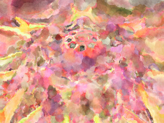 Modern brush strokes painting. Soft color painted illustration of soothing composition for poster, wall art, banner, card, book cover or packaging. Watercolor abstract painting with pastel colors.