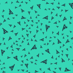 Black Slide playground icon isolated seamless pattern on green background. Childrens slide. Vector