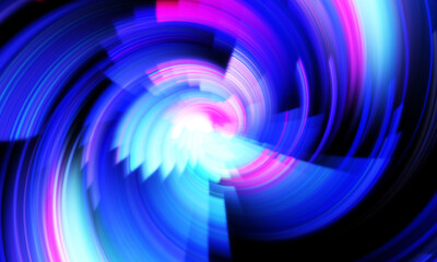 Revolving Light show background. Ethereal energetic swirl rotation with vivid colors. Colorful vibrant motion illustration. Promotional background. Celebration graphic.