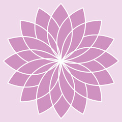 Lotus mandala flower. Yoga or buddhism design illustration. Vector drawing.