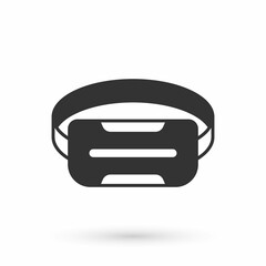 Grey Virtual reality glasses icon isolated on white background. Stereoscopic 3d vr mask. Optical head mounted display. Vector