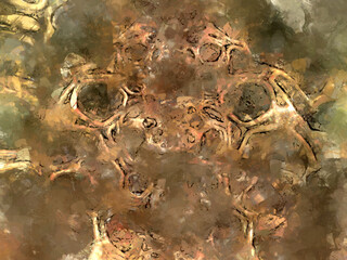Expressive brushed painting on canvas. Abstract texture. 2d illustration. Wide brushstrokes. Modern digital art. Contemporary brush. Modern expression. Popular style pattern painted image.