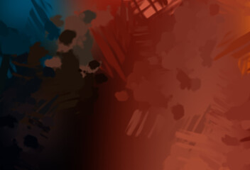 Brushed Painted Abstract Background. Brush stroked painting. Artistic vibrant and colorful wallpaper.