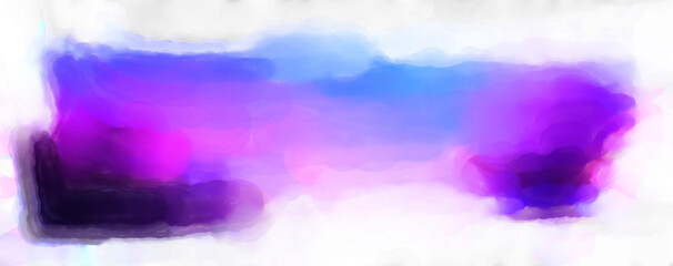 Abstract colorful watercolor frame isolated on white background. Digital art painting. Brush template for your design or text.