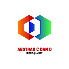 C dan D Abstract Tech Logo