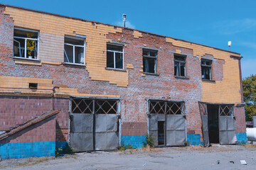 A Russian missile hit the building. Consequences of a Russian strike on peaceful civilian facilities in the city of Dnipro. War of Russia against Ukraine.