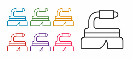 Set line Brush for cleaning icon isolated on white background. Cleaning service concept. Set icons colorful. Vector