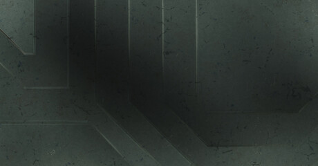 Pitted SciFi panels wall. 3D illustration. Futuristic conceptual design background. Spaceship texture wallpaper. Brushed technology pattern surface.