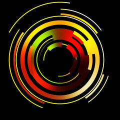 Futuristic hud interface element. Abstract geometric background. Graphic illustration of digital technology isolated on black background.Tech clipart.