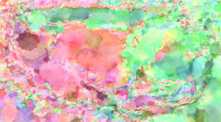 Modern brush strokes painting. Soft color painted illustration of soothing composition for poster, wall art, banner, card, book cover or packaging. Watercolor abstract painting with pastel colors.