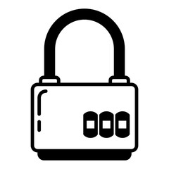 luxury padlock icon on transparent background