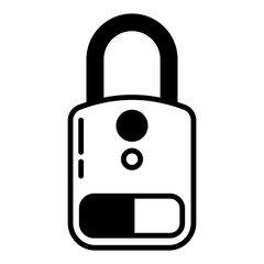 luxury padlock icon on transparent background
