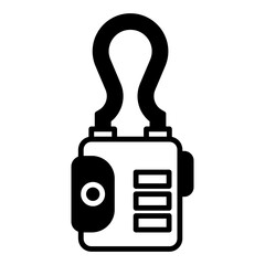 luxury padlock icon on transparent background