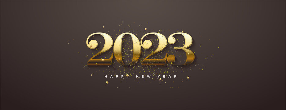 Happy new year 2023 classic luxury gold