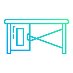 simple work desk icon on transparent background